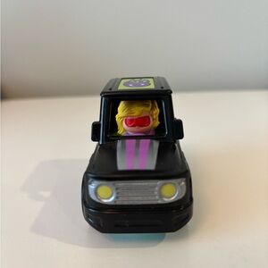 Little People- Wheelie Black SUV Toy Car with Blonde Driver - Pink Accent